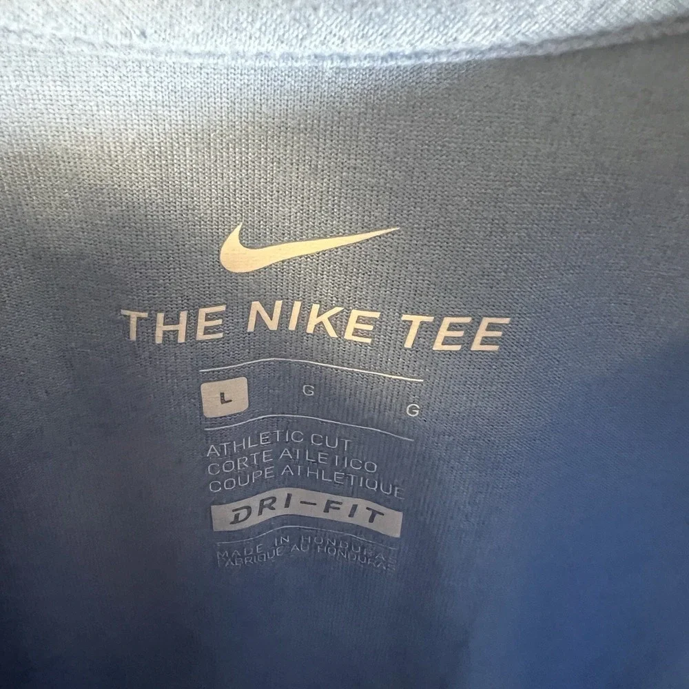 Nike BSBL Dri-Fit Shirt Men's Size L Light Blue Royals Baseball Raglan‎ Henley